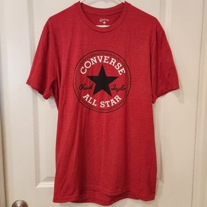 Converse All Star Graphic Print Logo Short Sleeve Red T-Shirt